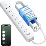 GHome Smart Power Strip, WiFi Surge Protector with 6 Individually Controlled Outlets, 3 USB Ports (2 USB-A and 1 USB-C), Compatible with Alexa & Google Home, Flat Plug, for Home Office - Image 2