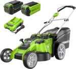 Greenworks 40V 20 in Push Lawn Mower, 4.0 Ah and 2.0 Ah Battery, Charger - Image 2