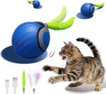 Interactive Cat Toy Ball - Automatic Interactive Cat Toys for Indoor Cats to Keep Them Busy, 2026 New Rechargeable 2 Speeds Enrichment Toys with 2 Tails, Smart Rolling Toy for Small/Medium/Large Cats - Image 2