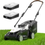 Litheli 16.5" Electric Lawn Mower Cordless, Brushless Lawnmower with 6-Height Adjust and 2 x 4.0Ah Batteries, for Garden and Yards - Image 2