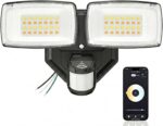 Onforu 32W 3200LM Smart Outdoor Security Light, WiFi Motion Sensor Flood Light with App Control, Compatible with Alexa, Hardwired 2-Head LED Flood Light, 2700K-6500K, IP65 Waterproof, Black - Image 2