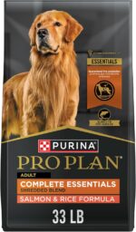Purina Pro Plan Complete Essentials Salmon & Rice Dry Dog Food, 33 lb Bag | Shredded Blend crunchy kibble with tender pieces, real salmon as the first ingredient, live probiotics for digestive health - Image 2