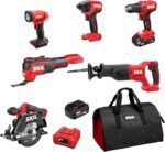 SKIL PWR CORE 20 Brushless 20V 6-Tool Power Tool Combo Kit, Includes 2.0Ah & 4.0 Ah Batteries, 60W Charger and Soft Bag - CB8006B-20 - Image 2