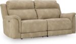 Signature Design by Ashley Power Reclining Sofa, Living Room Couch, Sand | Sand spill-resistant easy-to-clean water-resistant performance fabric, Power headrest, Zero-draw USB, Next-Gen Durapella - Image 2