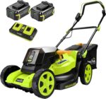 SnapFresh 40V 17” Brushless Lawn Mower – 2 x 5.0Ah Batteries Electric Cordless Push Mower with Fast Charger, 6-Level Height Adjustment, 45L Grass Bag, Lightweight Battery Powered Mower - Image 2