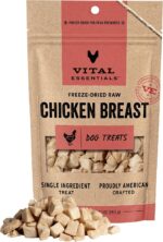 Vital Essentials Freeze Dried Dog Treats, Chicken Breast, 2.1 oz Bag | Single Ingredient, Premium Quality Protein, Grain-Free Training Treats, USA Made with U.S. & Globally Sourced Ingredients - Image 2