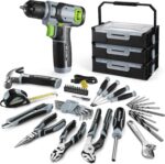 WORKPRO Power Drill Set & Tool Kit set, 8V Cordless Drill Driver & ToolBox | 43PCS, 3/8" Keyless Chuck, 2.0Ah Battery, Portable for Home Repair & DIY - Image 2