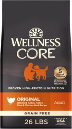 Wellness CORE Adult Dry Dog Food, Grain Free Kibble, Natural, High Protein, Turkey and Chicken Recipe, 26 lb Bag - Image 2