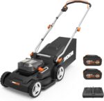 Worx Cordless Lawn Mower, 40V 17" 2-in-1 Grass Mower for 1/4 Acre, WG745 | Brushless Power, Mulching & Bagging, 2 x 4.0Ah Batteries & 4.0A Charger Included, PowerShare - Image 2