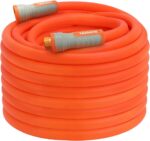 YAMATIC Flexible Garden Hose 5/8" x 75ft, 360° Swivel Handle, Burst 600 PSI | Water Hose for All-weather, 3/4" Brass Connections for Leakproof, Lightweight Hose for Lawn, Agriculture, Orange - Image 2