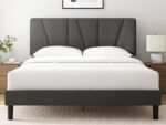 Zinus Maya Upholstered Bed Frame with Asymmetric Headboard, Queen | Durable Wooden Slats, Sturdy Framework, Noise Free Sleep, No Box Spring Needed, Easy Assembly, Eco Friendly Packaging - Image 2