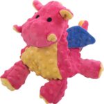 goDog Bubble Plush Dragons Squeaky Dog Toy, Chew Guard Technology - Coral, Large - Image 2